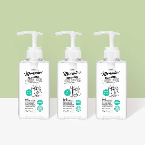 [2+1] 맨손 설거지 젖병 과일 세척 유아 신생아 아기 대용량 1종 주방세제 500ml