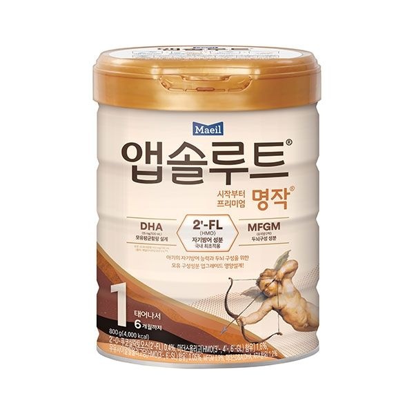 앱솔루트 명작 2FL(HMO) 분유 1단계(0~6개월) 800g 1캔