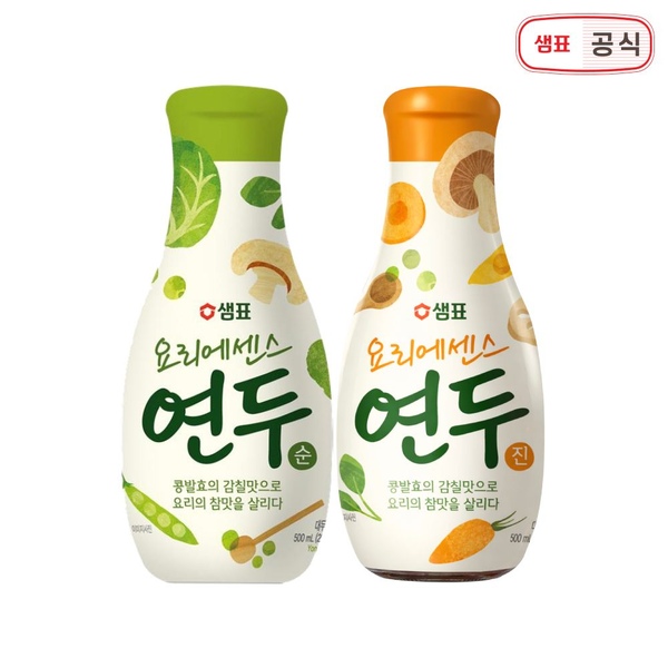 요리에센스 연두 순&진 2종 500ml 2병