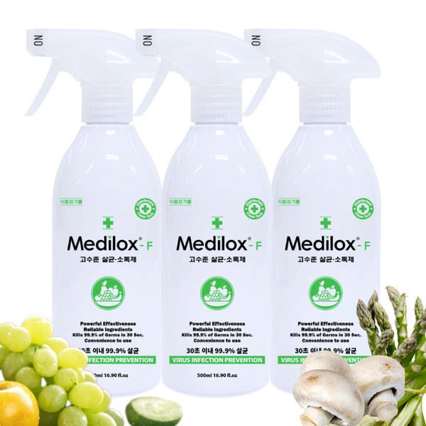 Medilox-F 식중독예방 식품용 살균소독제 500ml 3개