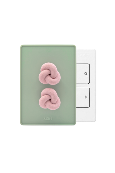 The Knot Series 노트 스위치 커버 1,2,3구 (세이지그린&코랄핑크)