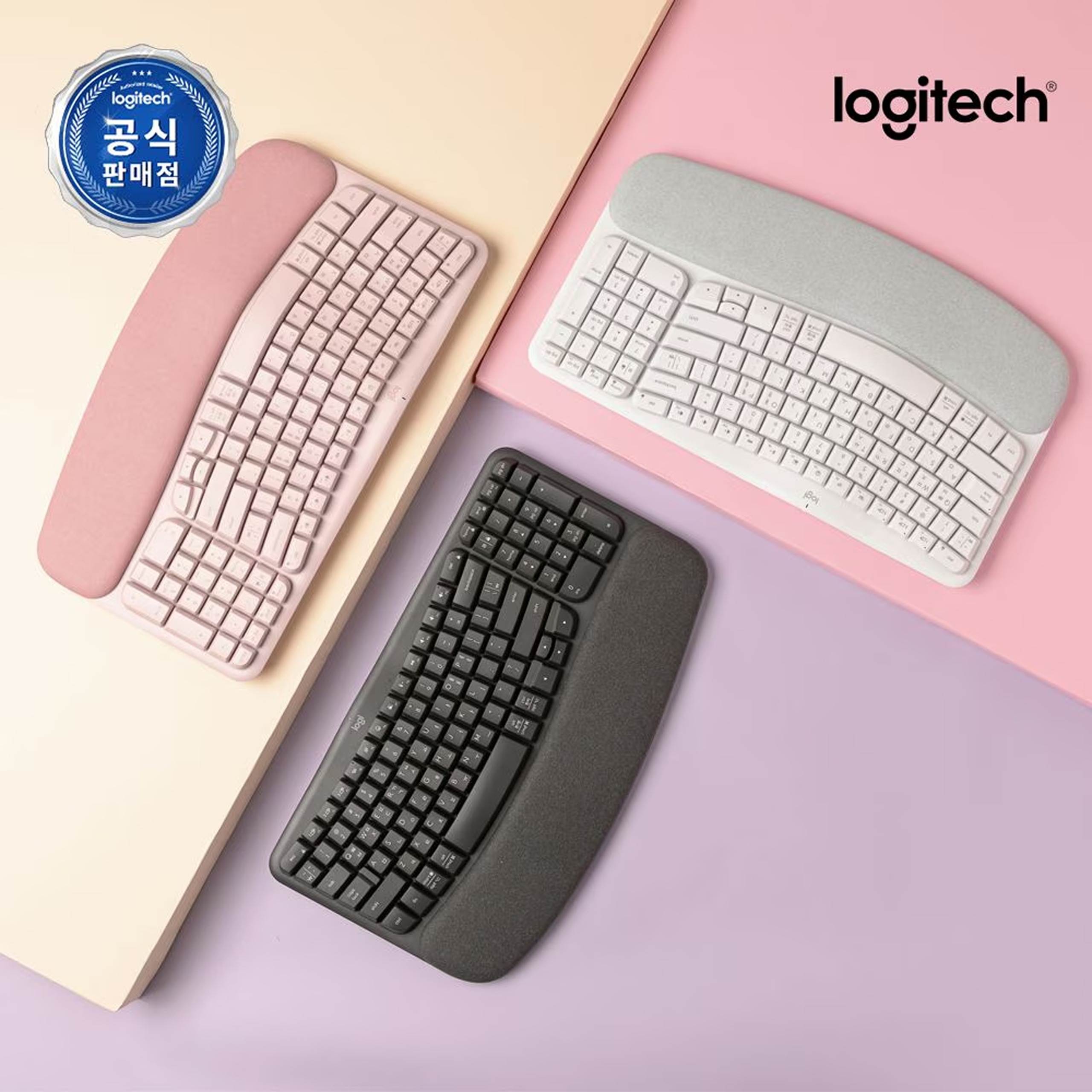 오늘의집 로지텍코리아 WAVE KEYS 인체공학 무선 블루투스 키보드
