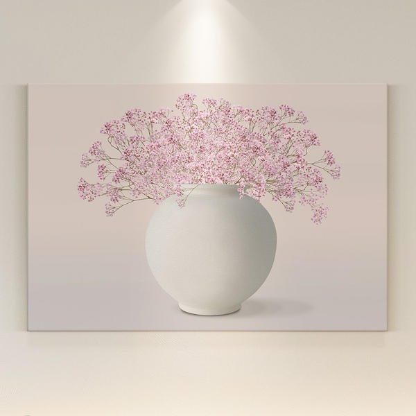 복들어오는 꽃 달항아리 그림 풍수 인테리어 캔버스 액자_만개 달항아리