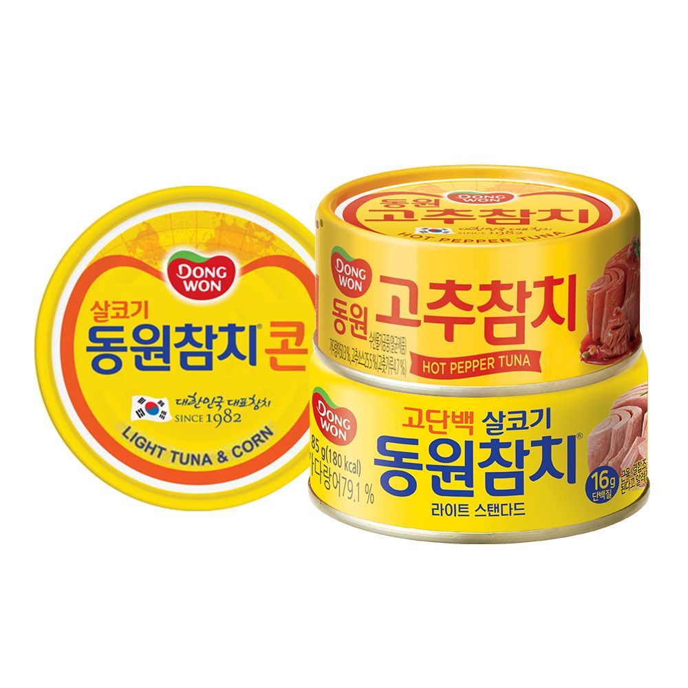 동원 동원참치 85g*10캔 3종 (라이트스탠다드/고추/콘참치)