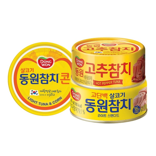 동원참치 85g*10캔 3종 (라이트스탠다드/고추/콘참치)