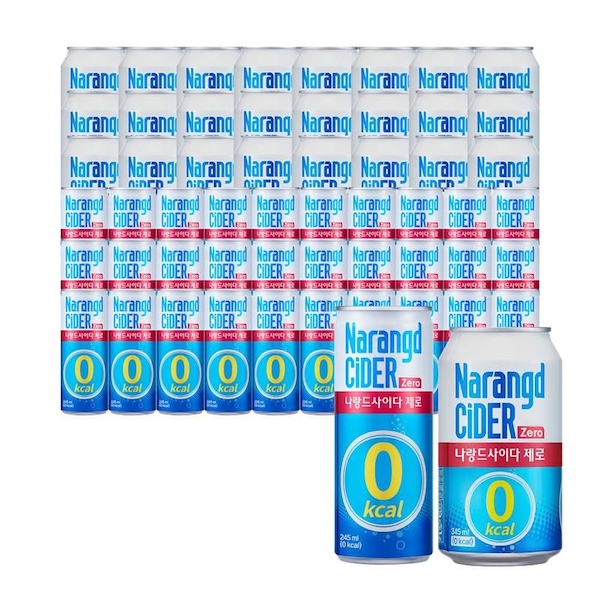 (토스1만쿠폰필요) 나랑드사이다 제로 245ml 30캔 + 345ml 24캔 (맛 3종 택 1)