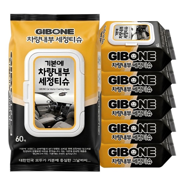 차량내부 세정티슈 60매 6팩