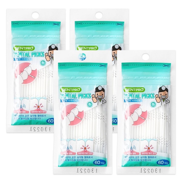 휴대용 보관 편리 이쑤시개 60pcs x 4개입