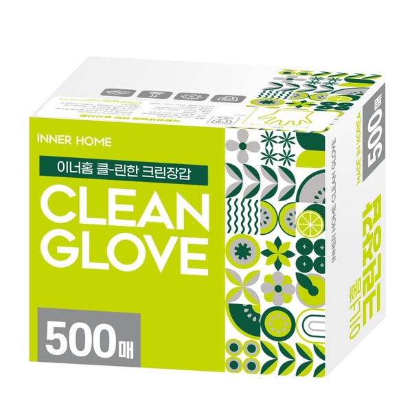 이너홈 비닐장갑 위생 일회용 500매 LDPE 국내생산