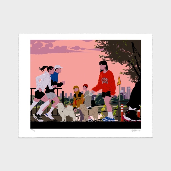 김정윤 작가 vagab 마중 / 실크스크린 판화 작품 일러스트 인테리어 그림 액자