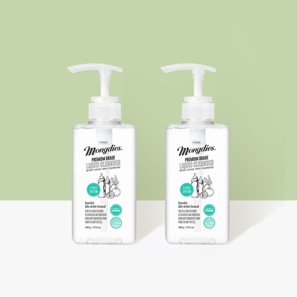 [1+1] 맨손 설거지 젖병 과일 세척 유아 신생아 아기 대용량 1종 주방세제 500ml