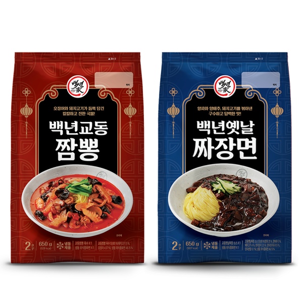 백년교동 짬뽕 짜장 4인분 1.3KG (650G*2개입)