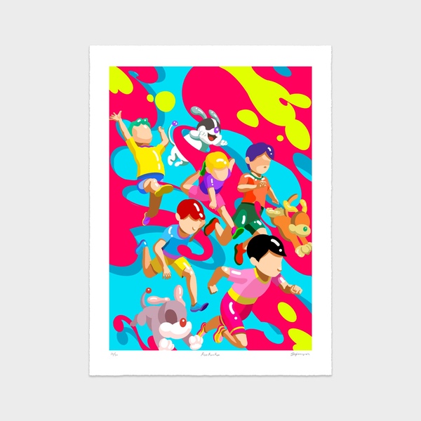 김소정 Run Run Run / 판화 작품 아이방 귀여운 인테리어 그림 액자 소품