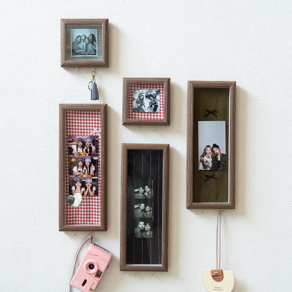 오늘의집 누휴 DIY 모먼트 행어 프레임 2종 빈티지 우드 인생네컷 액자 수납 걸이