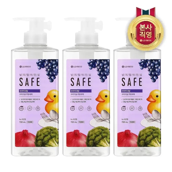 세이프 주방세제 천연미네랄 오리지널 용기형 720ml x 3개