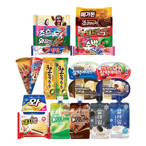 [32개] 신상 찰떡아이스 설레임 돼지바빵 +아이스크림바 32개 혼합세트