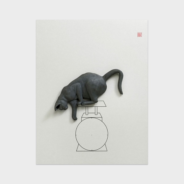 김여옥 PoppyCat B-04 / 판화 작품 고양이 인테리어 그림 액자 소품