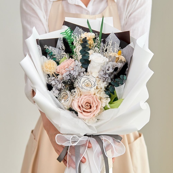 큰 꽃다발 생화 프리저브드 플라워 기념일 축하 꽃선물 생일 꽃다발 입학식 졸업식꽃다발-4종
