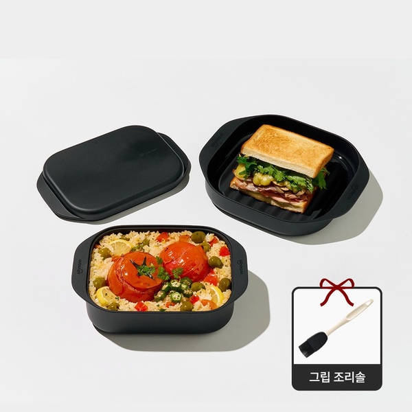 [브랜드세일] 블랙에디션 3종 세트 실리콘 찜기 (멀티&디쉬,조리솔,받침)