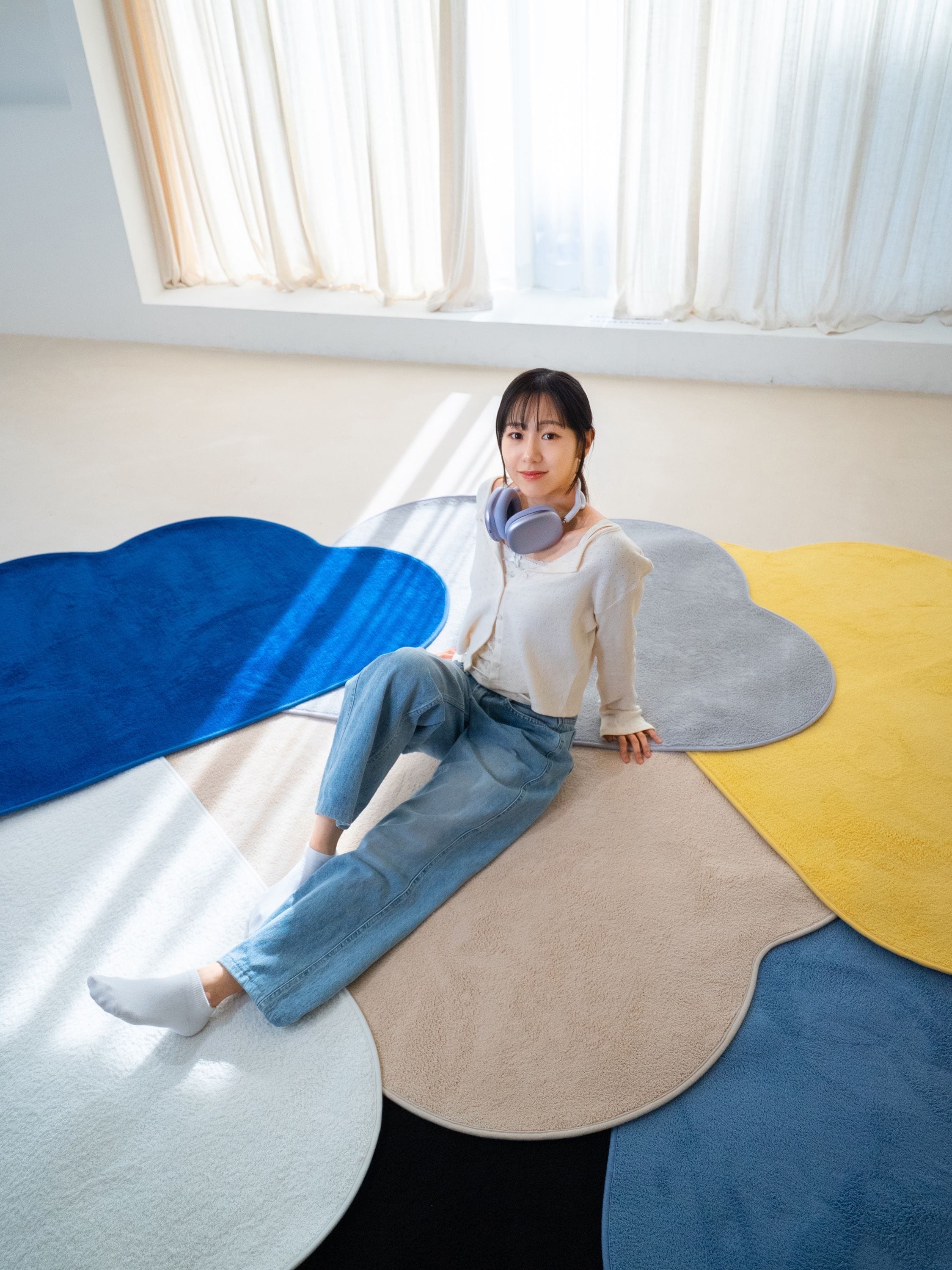 슬로멜리 허그미 구름 극세사 워셔블 사계절 거실 러그 카페트