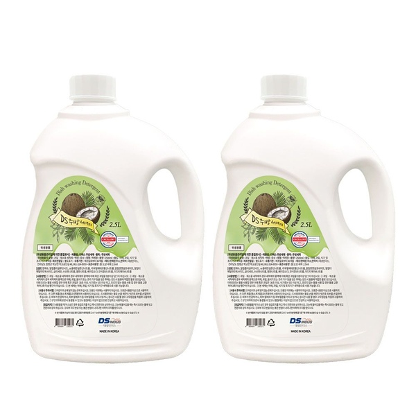 대용량 1종 친환경 주방세제 2.5L x 2개입 순한 무향료 무색소 과일채소세척