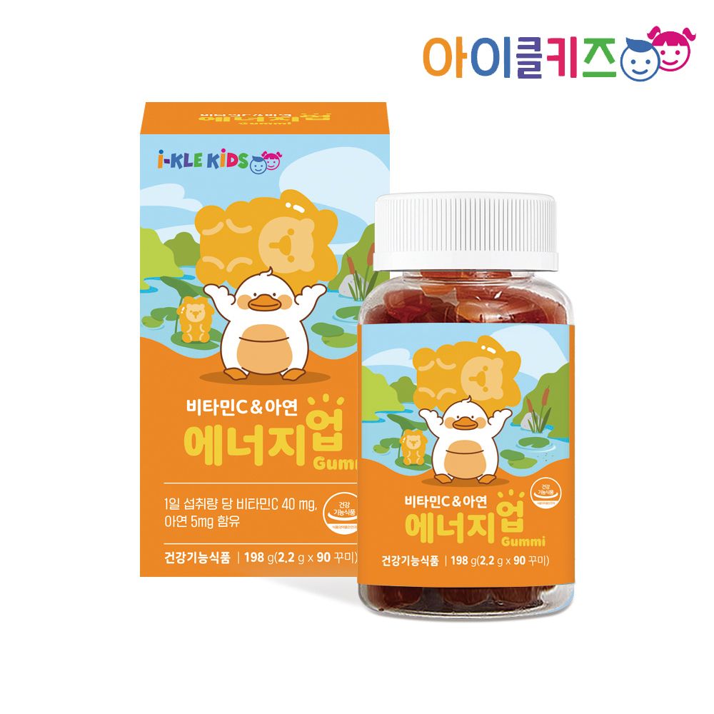 오늘의집 에너지업 비타민C & 아연 90 구미 (45일분) 어린이 비타민 영양제 키즈 유아 아기