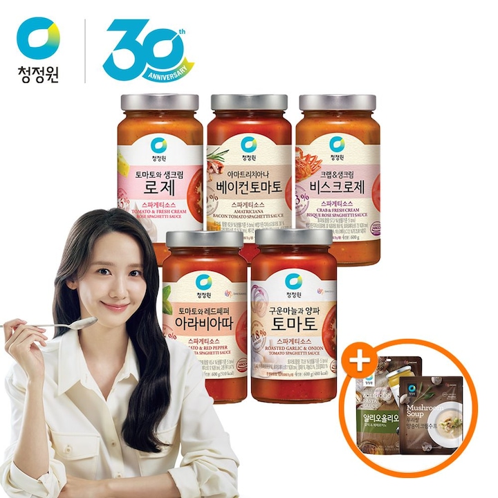 [오늘의집] 청정원 스파게티소스600g 5종(로제 외) 택3 + (증)알리오올리오소스100g+양송이크림수프60