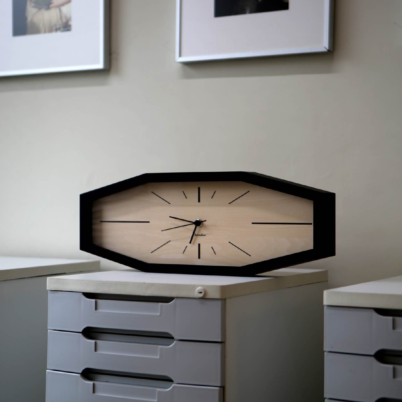 moromoro Line Clock. 샹브루 일본 무소음 장인 원목 벽시계