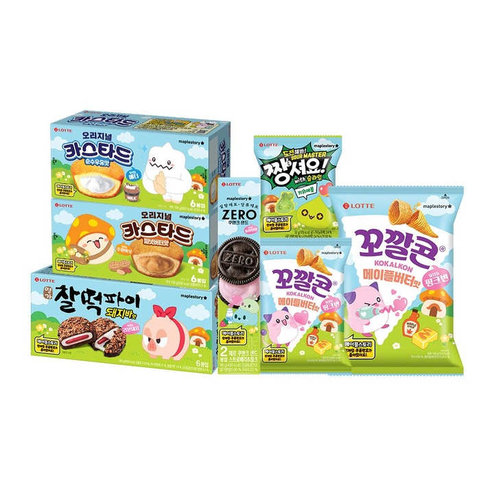 [오늘의집] 롯데웰푸드 메이플스토리 X 롯데 스낵 콜라보 6종 4+4 골라담기+한정판 아이템쿠폰 증정 이벤트