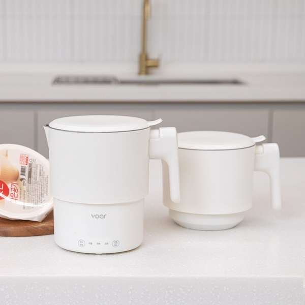 이지 전기포트C 프리볼트 휴대용 분유포트 접이식 여행용 햇반 커피포트 SUS316 스텐