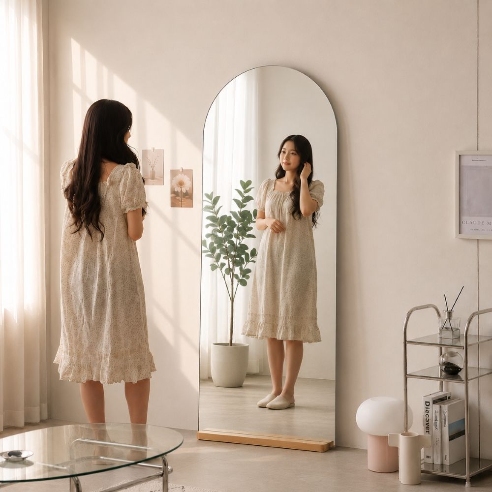 미드센츄리몰 셀레 노프레임 아치형 거울 전신거울 감성거울 인테리어거울 미드센츄리