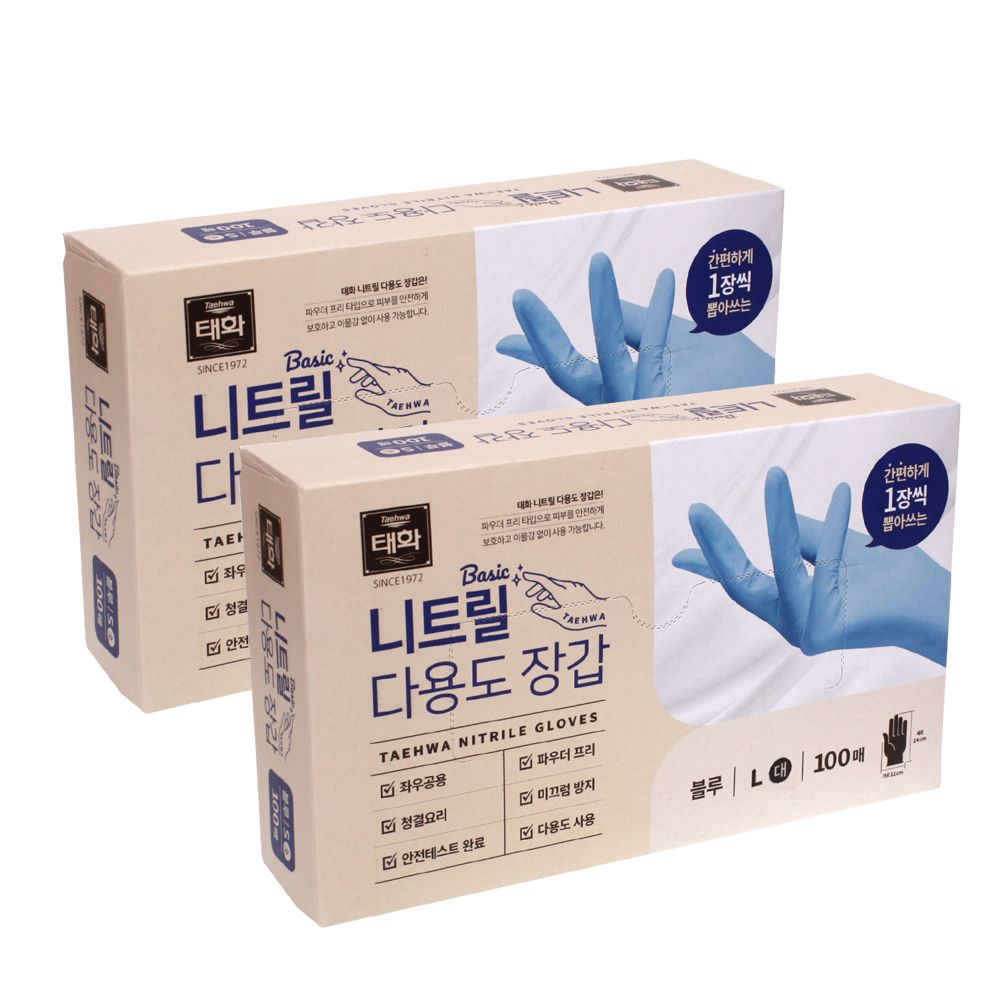 블루 니트릴 장갑 대(L) 200매 가격 추이 태화 블루 니트릴 장갑 대(L) 200매 - 최저가 20,900원