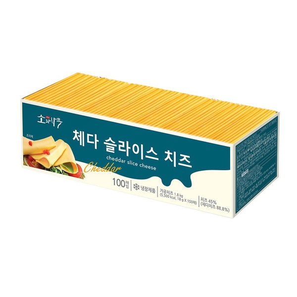 소와나무 체다 슬라이스 치즈 1.8kg*1개/2개