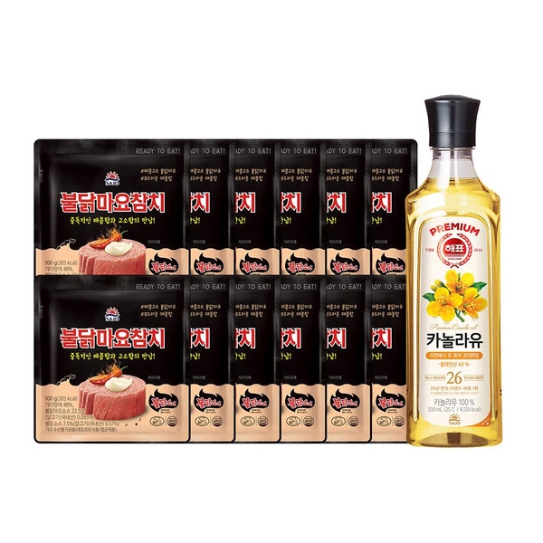 불닭마요참치 파우치 100g*12개+카놀라유 500ml*1개