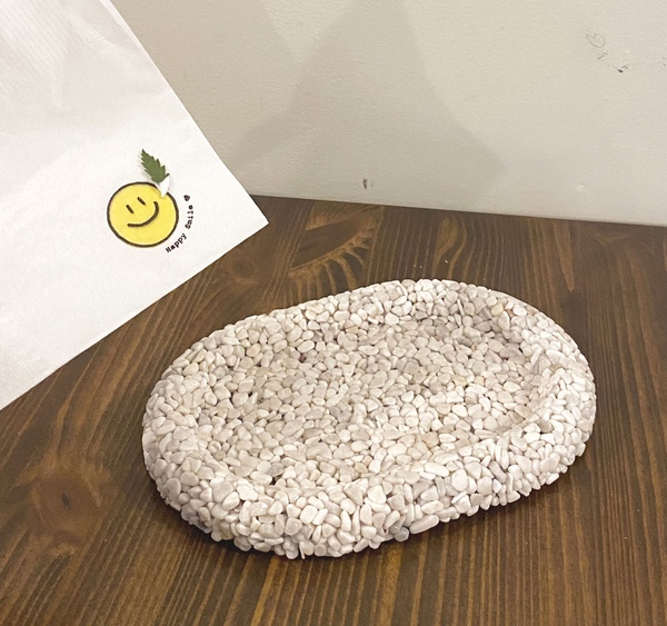 천연자갈 타원 트레이 / 시계 향수 차키 악세사리 트레이 감성소품