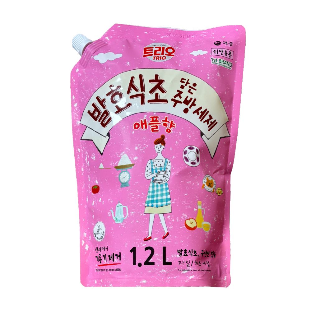 트리오 발효식초 담은 주방세제 사과향 리필 1.2L