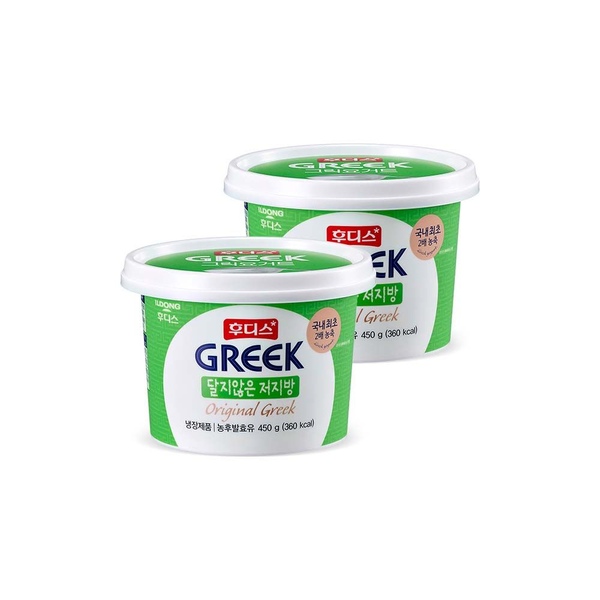 후디스 그릭요거트 달지않은 저지방 450g*2개