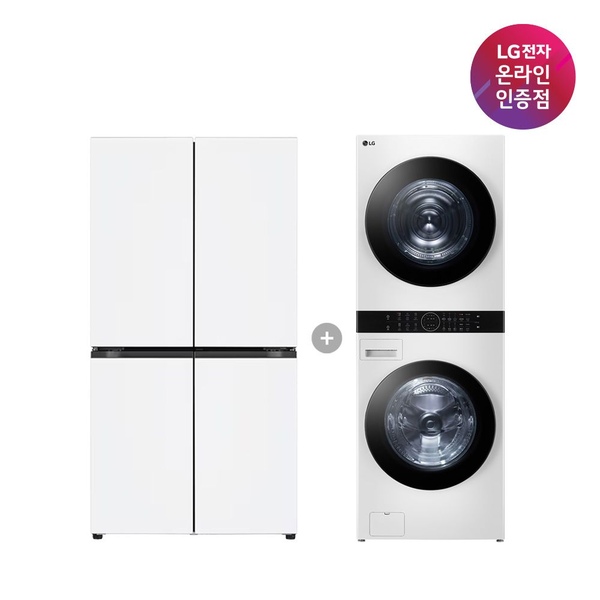 LG 오브제컬렉션 냉장고+워시타워 (T876MQQ111+W2421WAMR)