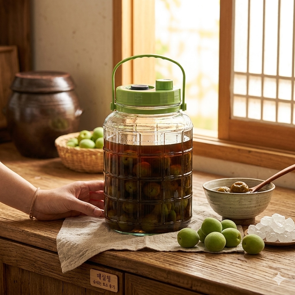 오늘의집 플라라 숨쉬는 효소병 유리 담금주 과실주 매실청 용기 3L
