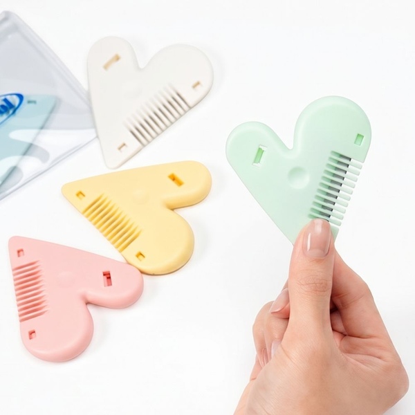 음모 숱 가위 하트 브러쉬 헤어 커팅 빗 여성 Y존 셀프 제모 언더헤어