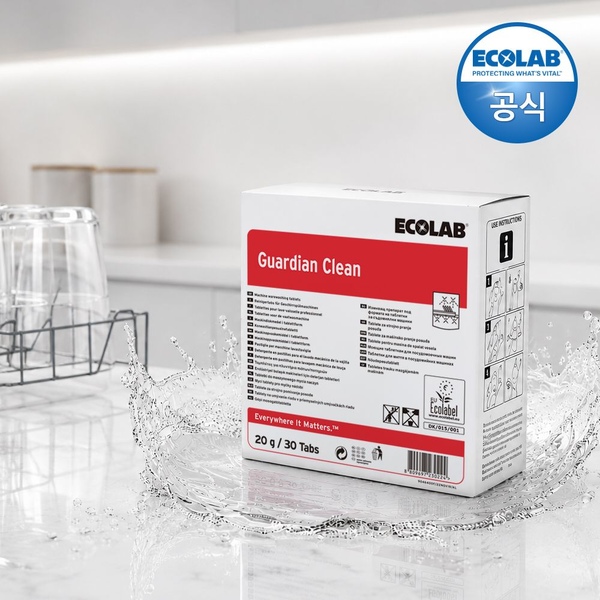 [1+1][이콜랩] 가디언 클린 올인원 식기세척기 세제 타블렛 (20gx30개입)x2개