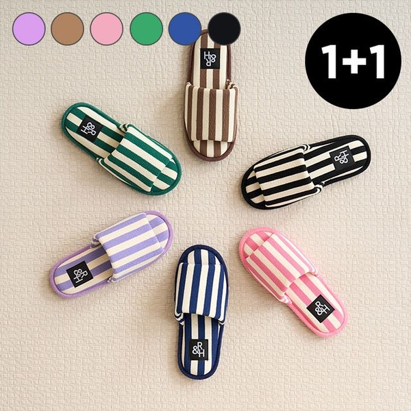 사은품증정! 1+1 드라이솔 스트라이프 룸슈즈 남성 여성 거실화 2size 6colors