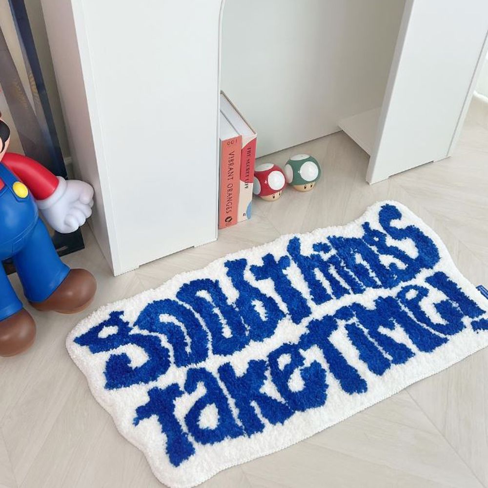 어프어프 Good Things Take Time (4Color) 터프팅 미니 러그 미끄럼방지 발매트