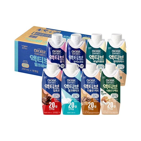 하이뮨 프로틴 밸런스 액티브 250ml*18입 (밀크쉐이크 제로 외)