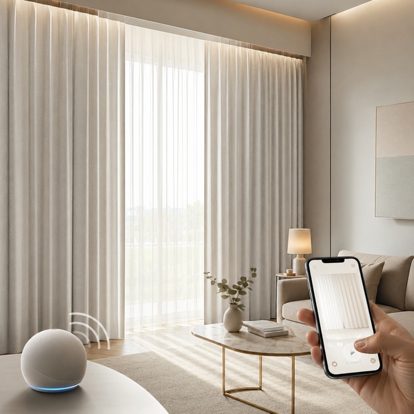 스마트 iot 음성제어 전동커튼 세트 ( 커튼모터,커튼레일,리모컨,앱)