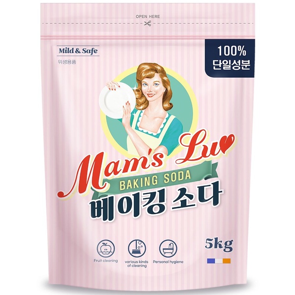 베이킹소다 파우치 5kg 프렌치 프리미엄 1등급원료 과일야채세척세제