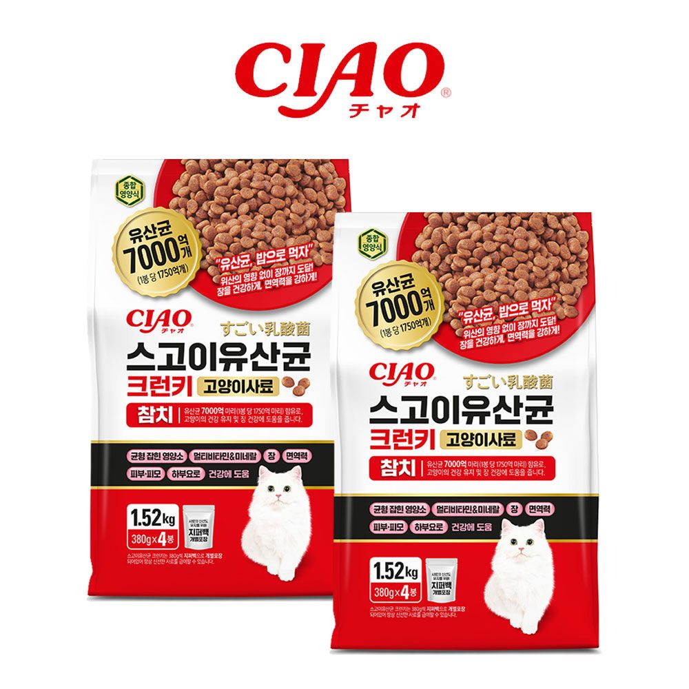 스고이 유산균 크런키 고양이 사료 참치 1.52kg x 2개