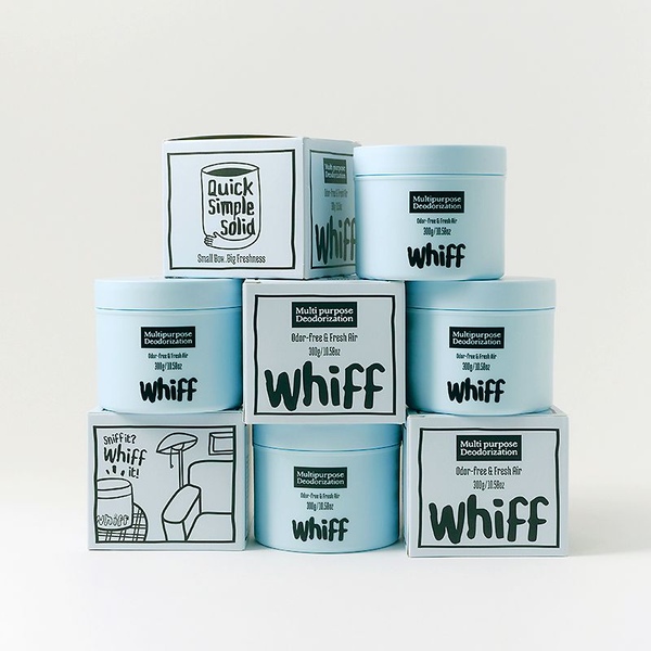 탈취제 Whiff 고체 옷장 거실 침구 원룸 아쿠아 글래셔 블루향 300g 4개