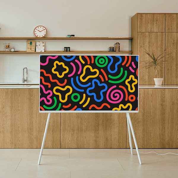 와이드아트뷰 더프리미엄 화이트 이젤스탠드 QLED 139cm(55인치) 4K 구글스마트TV