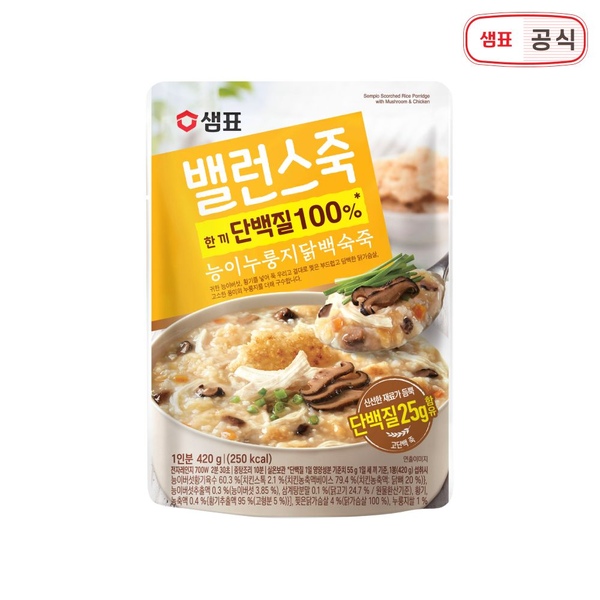 밸런스죽 능이누룽지닭백숙죽 420g